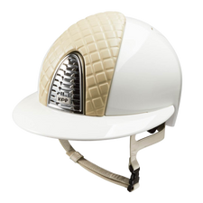Riding Helmet Cromo 2.0 Polish Polo - White Milano Leather Front by KEP